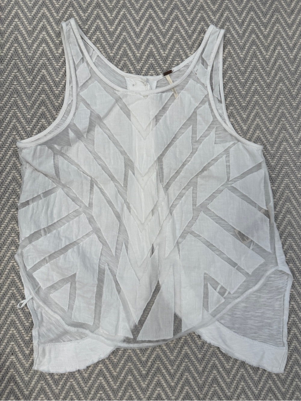 Free People White Sheer Tank Top XS